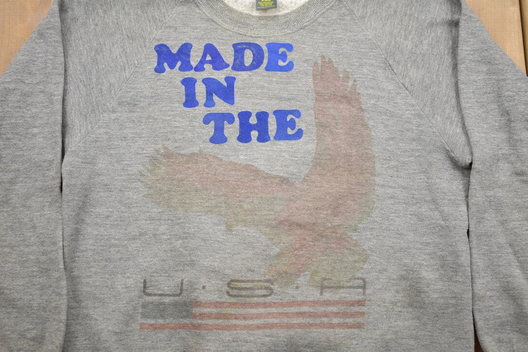 Vintage 1990s Made In USA Eagle Crewneck Sweatshirt