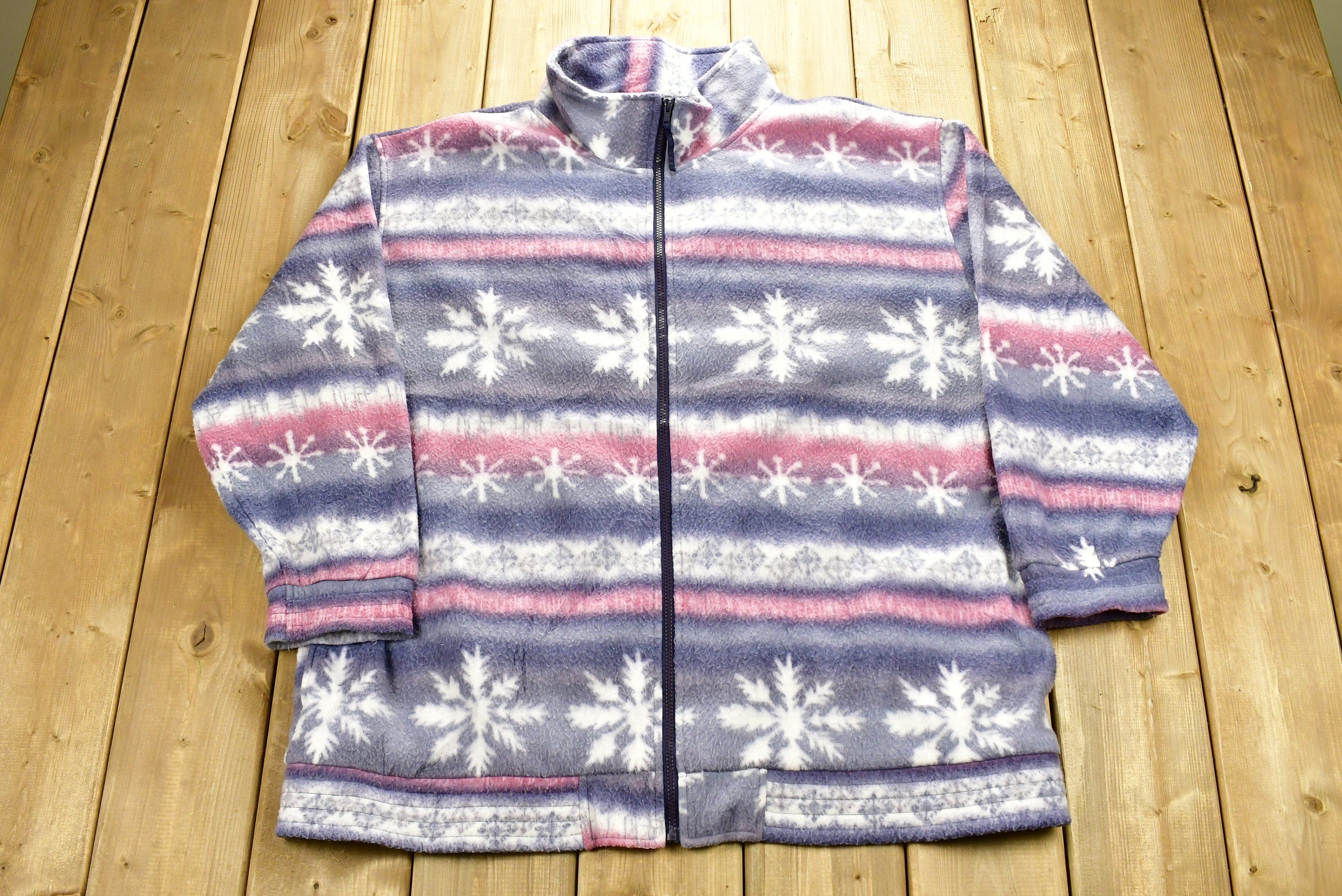 Vintage 1990s All Over Graphic Fleece Sweater