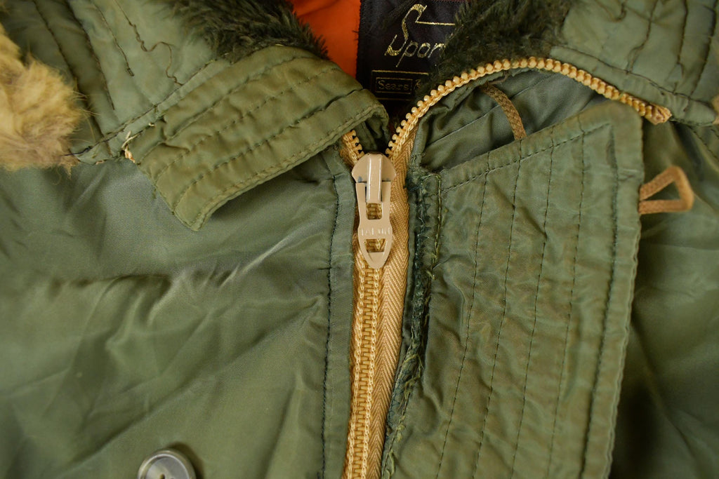Vintage 1970s Sears N-3B Snorkel Parka Jacket Men's Large