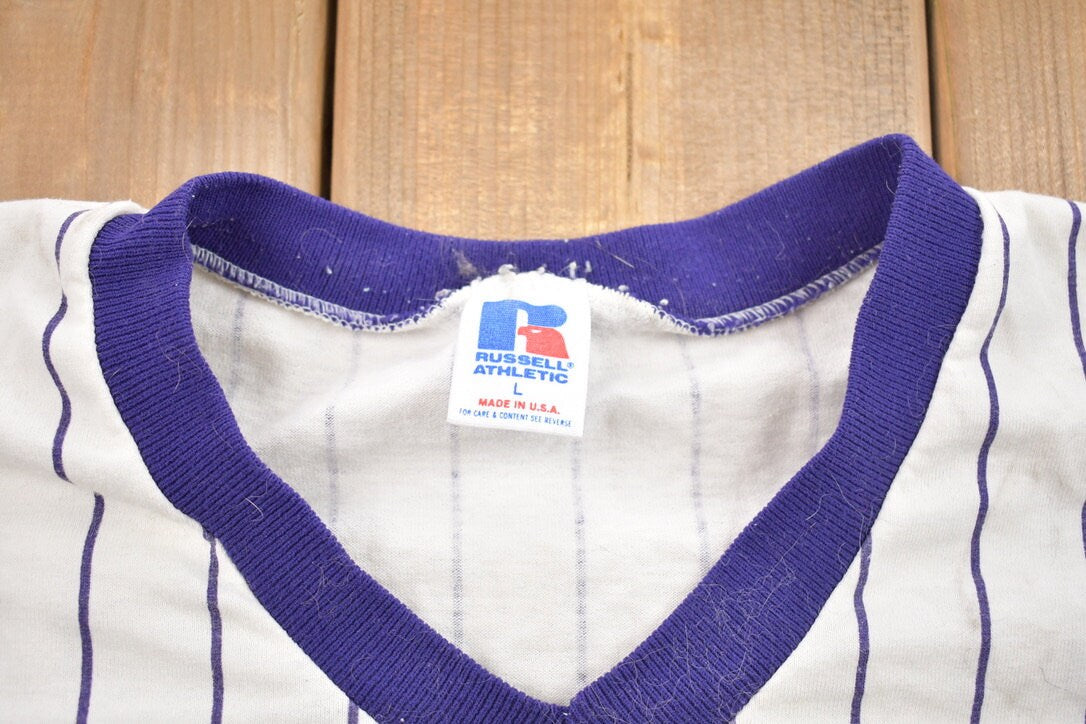 Vintage 1990s Russell Athletic V-Neck Colorado Rockies MLB T-Shirt