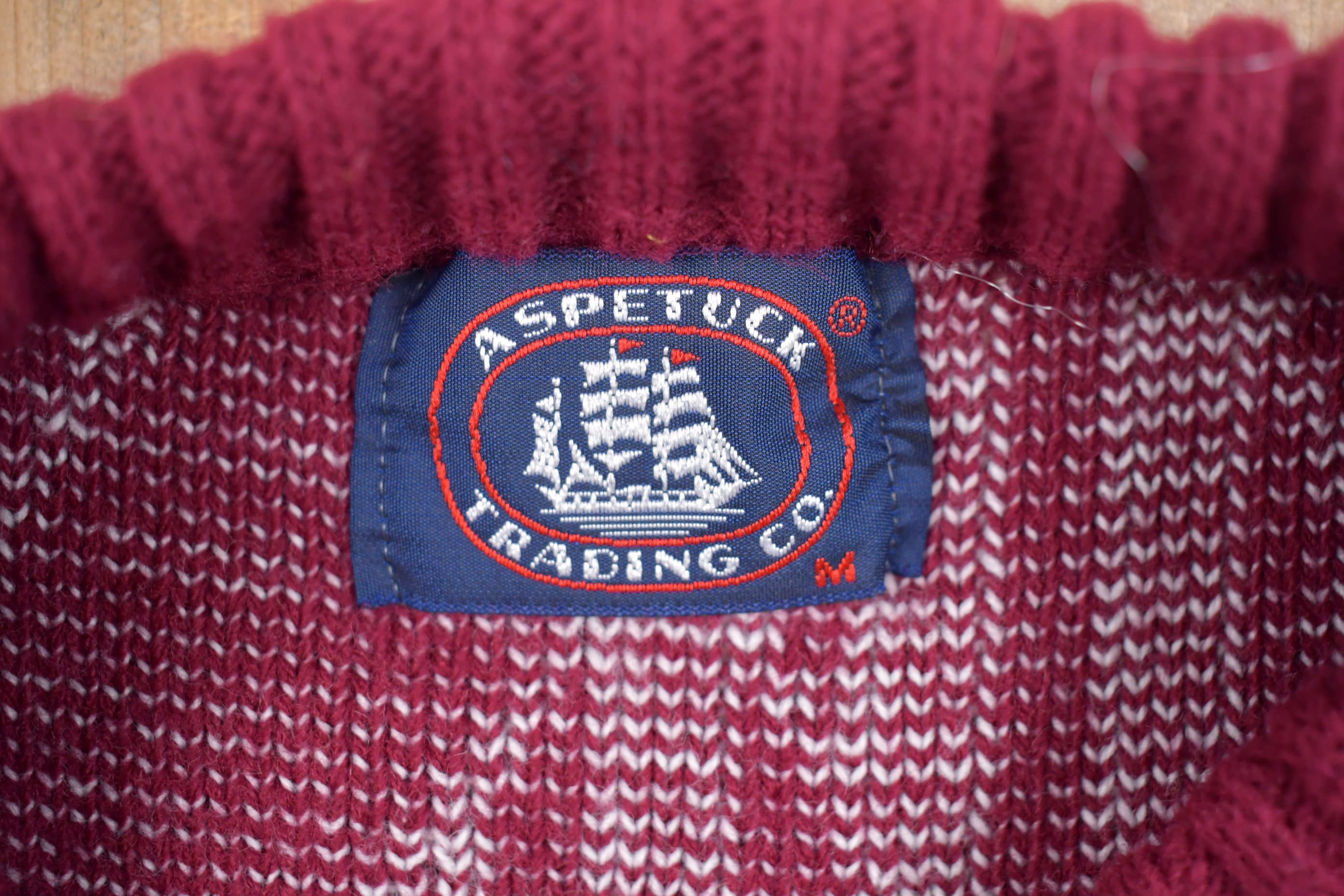 Vintage Knitted Aspetuck Trading Co Sweater