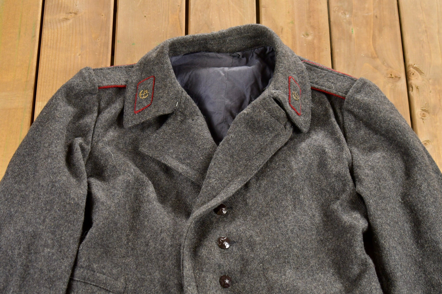 Vintage 1950s US Military 100% Wool Jacket / Wool Jacket / WWII Jacket / Outdoor / Winter / Cozy Trench Coat / United States Military