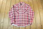 Vintage 1970s Fruit Of The Loom Flannel Button Up Shirt Men's Medium