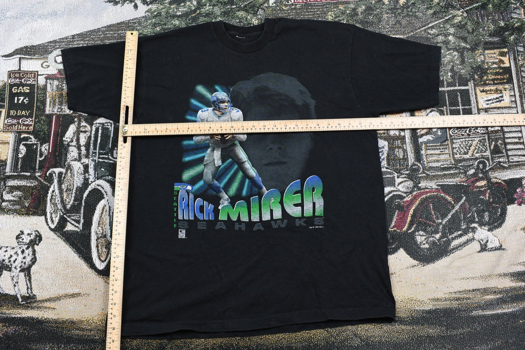 Vintage 1994 Seattle Seahawks NFL Rick Mirer Graphic T Shirt