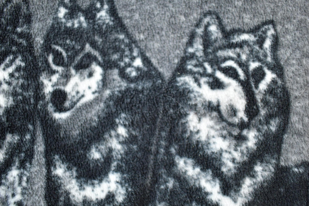 Vintage 1990s Wolfpack All Over Print Fleece Zip Up Sweater