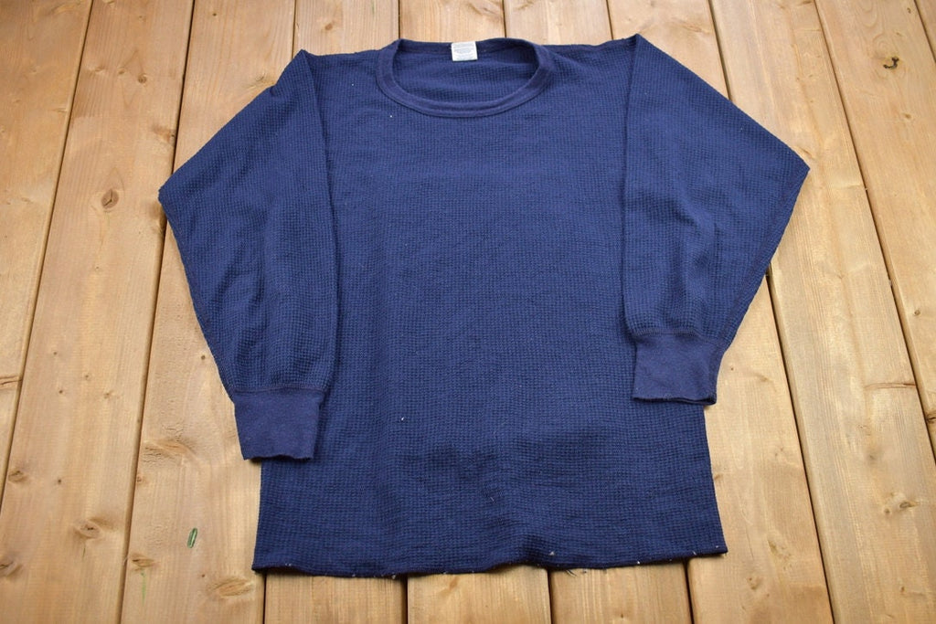 Vintage 1990s Long Johns Blank Thermal Crewneck Sweatshirt