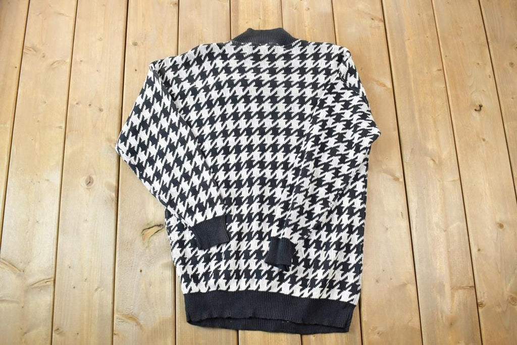 Vintage 1990s Donagain Knit Crewneck Sweater  90s Crewneck  Made In USA  Preppy Abstract