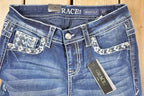 Vintage Deadstock Y2K Grace In LA Bedazzled Low Rise Jeans Women's Size 27 x 32