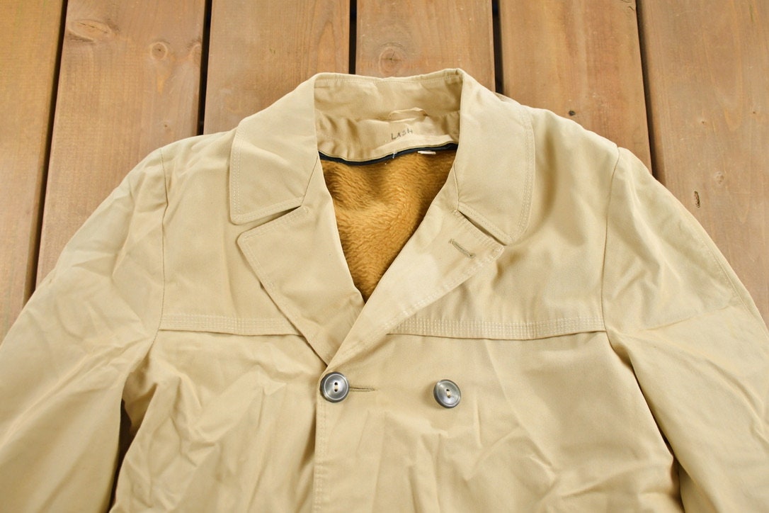 Vintage 1980s Lined Overcoat Jacket /