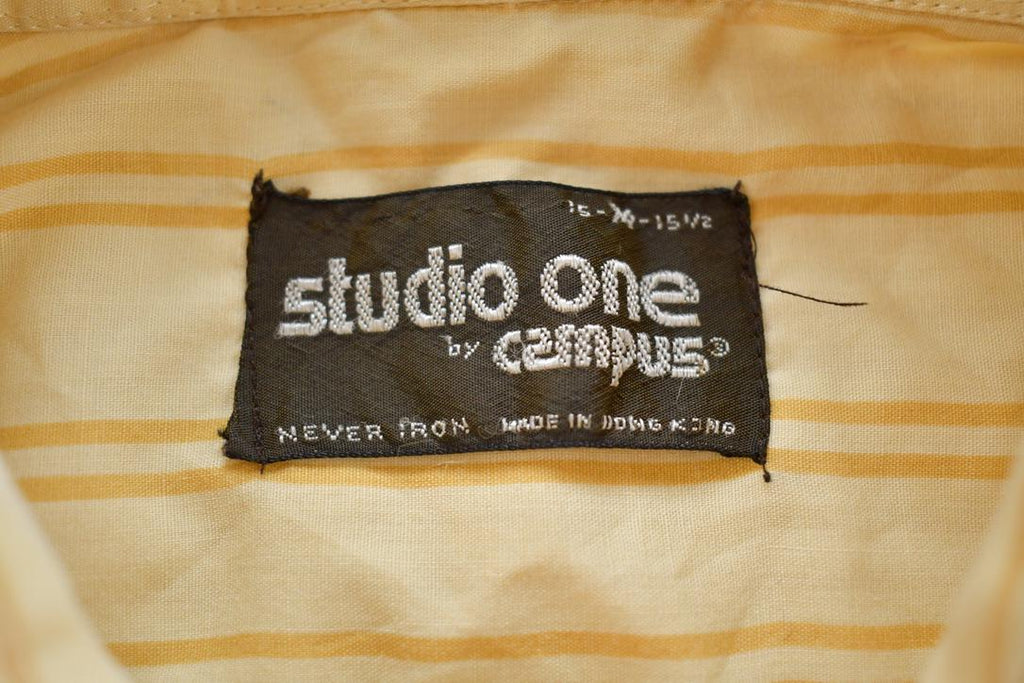 Vintage 1980s Studio One By Campus Striped Formal Casual Button Up Shirt