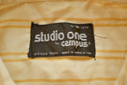 Vintage 1980s Studio One By Campus Striped Formal Casual Button Up Shirt