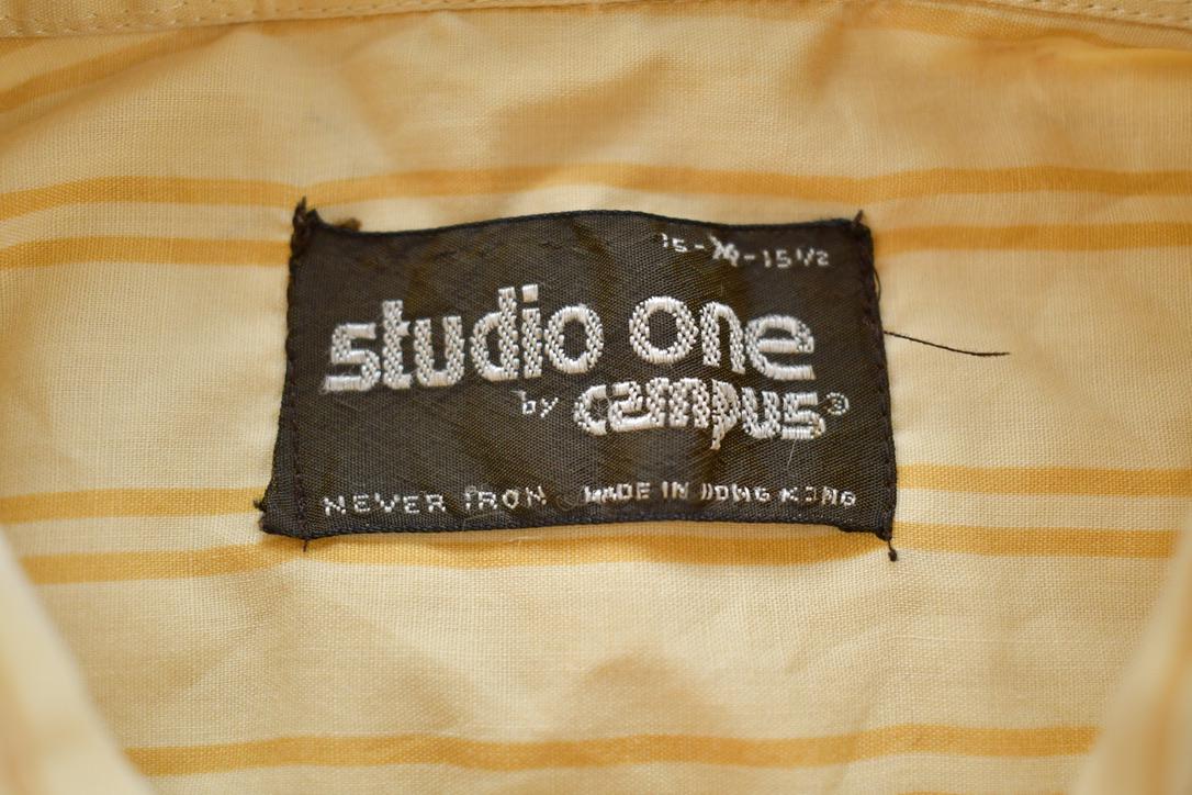 Vintage 1980s Studio One By Campus Striped Formal Casual Button Up Shirt