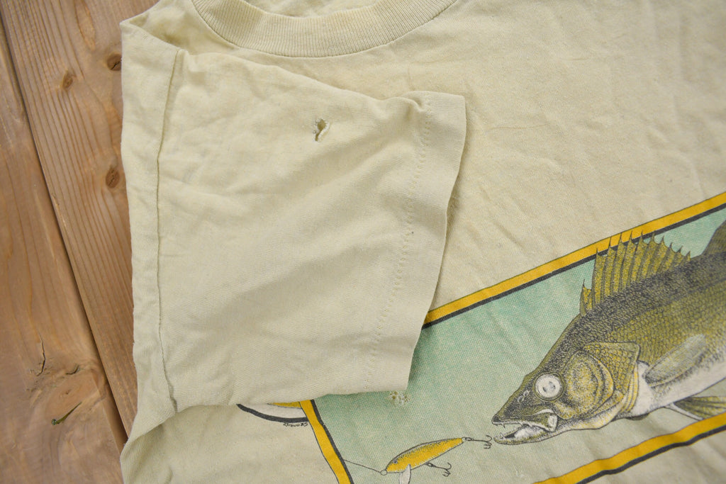 Vintage 1985 Fishing Theme Graphic T-Shirt