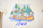 Vintage 1994 Iowa Warner Bros Canoe Souvenir Travel T Shirt Made In USA Size XXL
