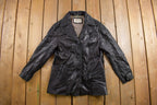 Vintage 1990s Full Length Black Leather Trench Coat
