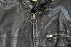 Vintage 1980s Sears Leather Moto Cafe Racer Biker Jacket Men's Large