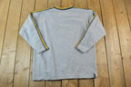 Vintage 1990s Michigan State University Basketball Collegiate Striped Sleeve Crew Neck