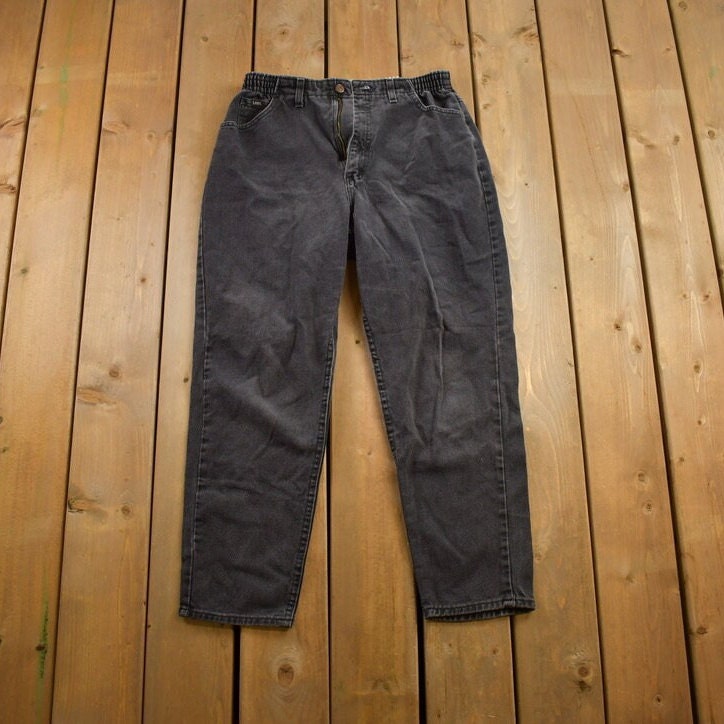 Vintage 1990s Lee Black Denim Jeans Size 30x27