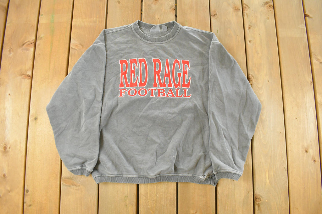 Vintage 2000s Red Rage Football Collegiate Crewneck Sweatshirt Men's Small