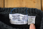 Vintage 1990s Northern Isles Christmas Town Button Up Cable Knit By Hand Crewneck Sweater