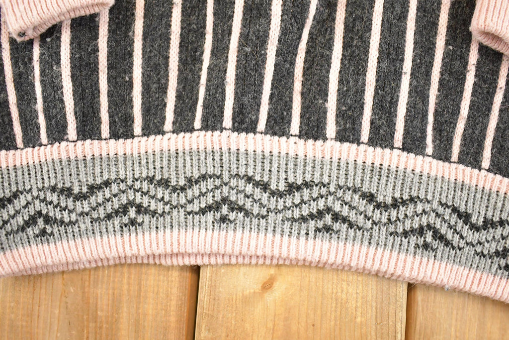 Vintage 1990s Altitude Striped Knit Crewneck Sweater Womens L /