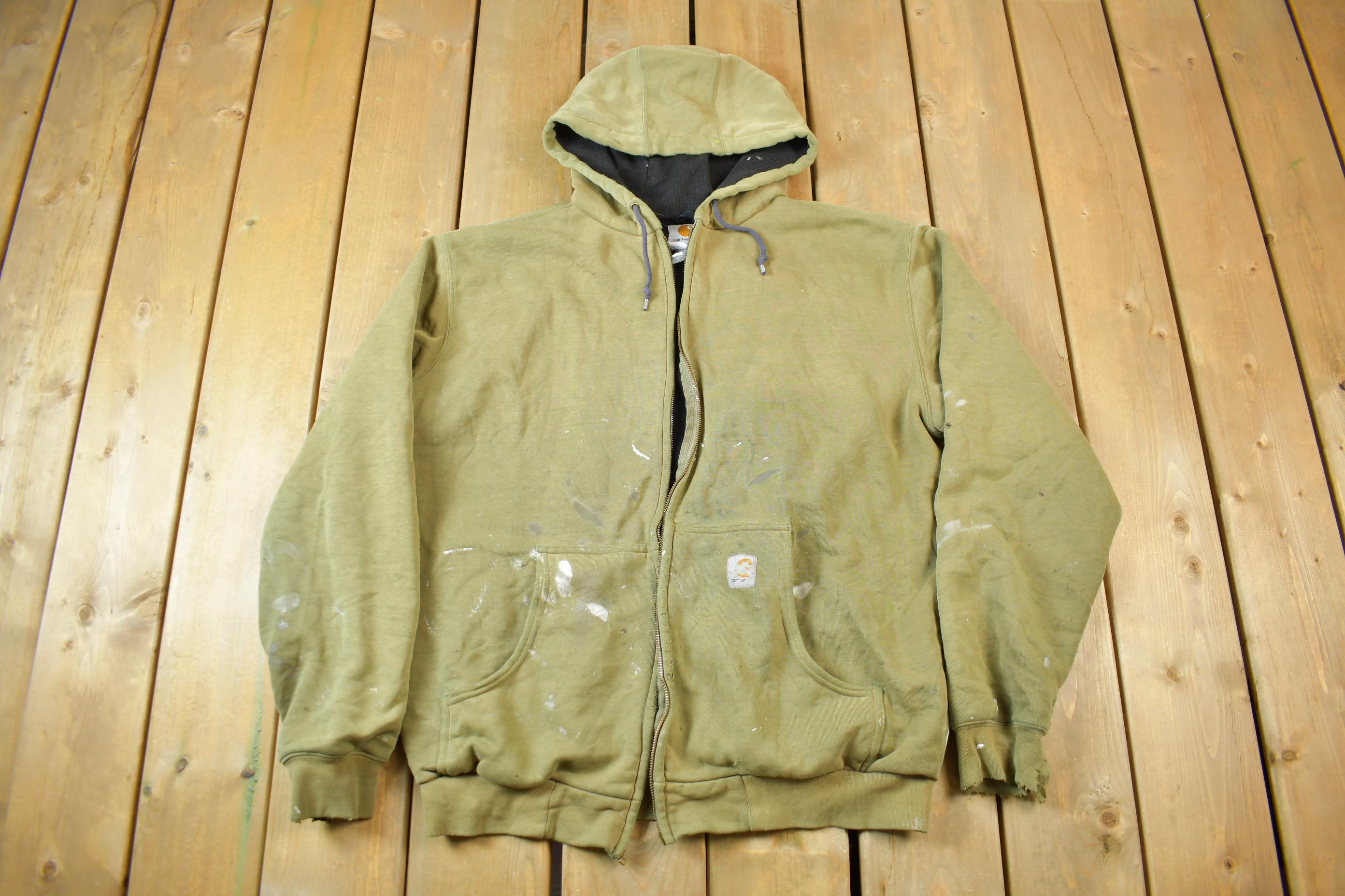Vintage 90s Carhartt Thermal Lined Zip Up Hoodie Size XL