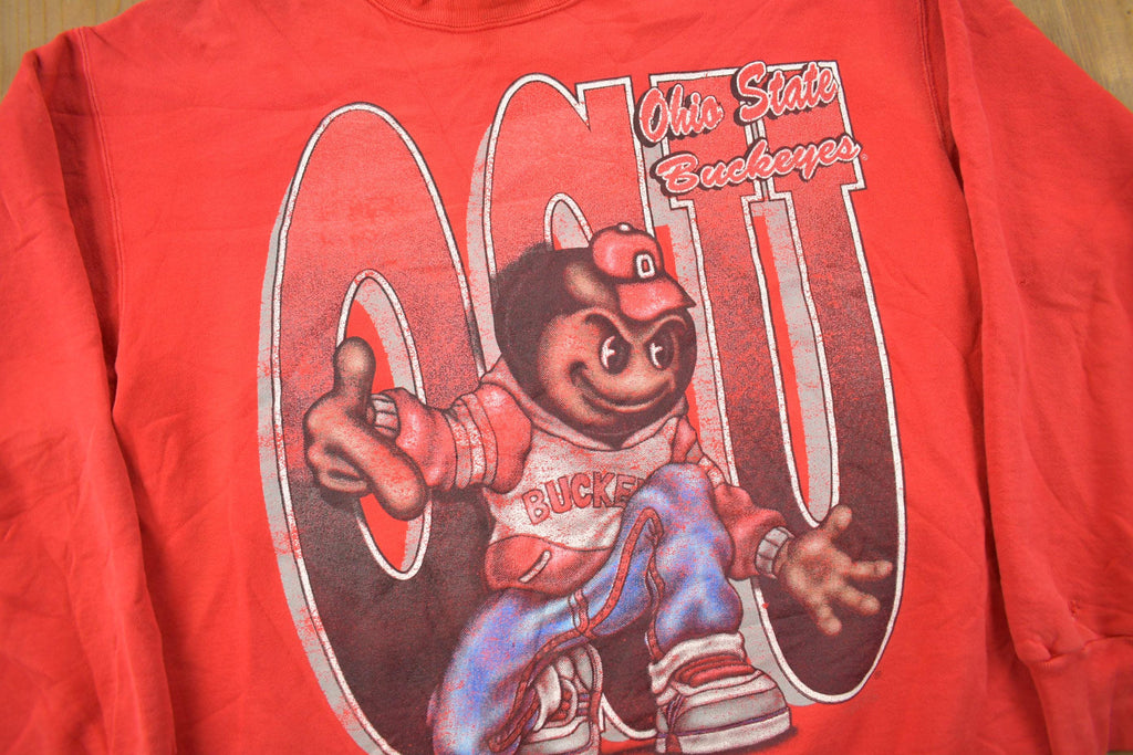Vintage 1990s Ohio State University Buckeyes Collegiate NCAA Crewneck Made In USA Size L