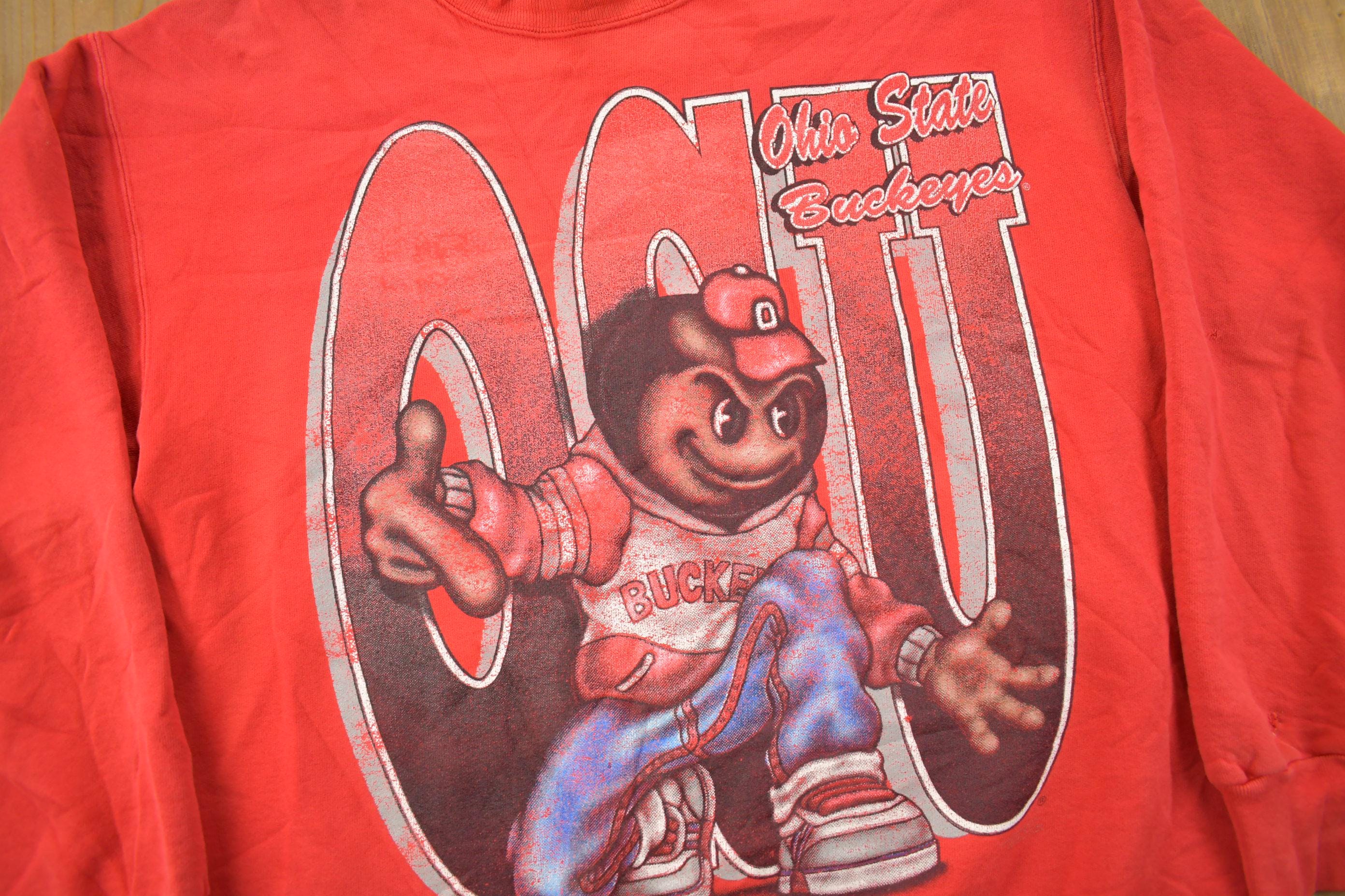 Vintage 1990s Ohio State University Buckeyes Collegiate NCAA Crewneck Made In USA Size L