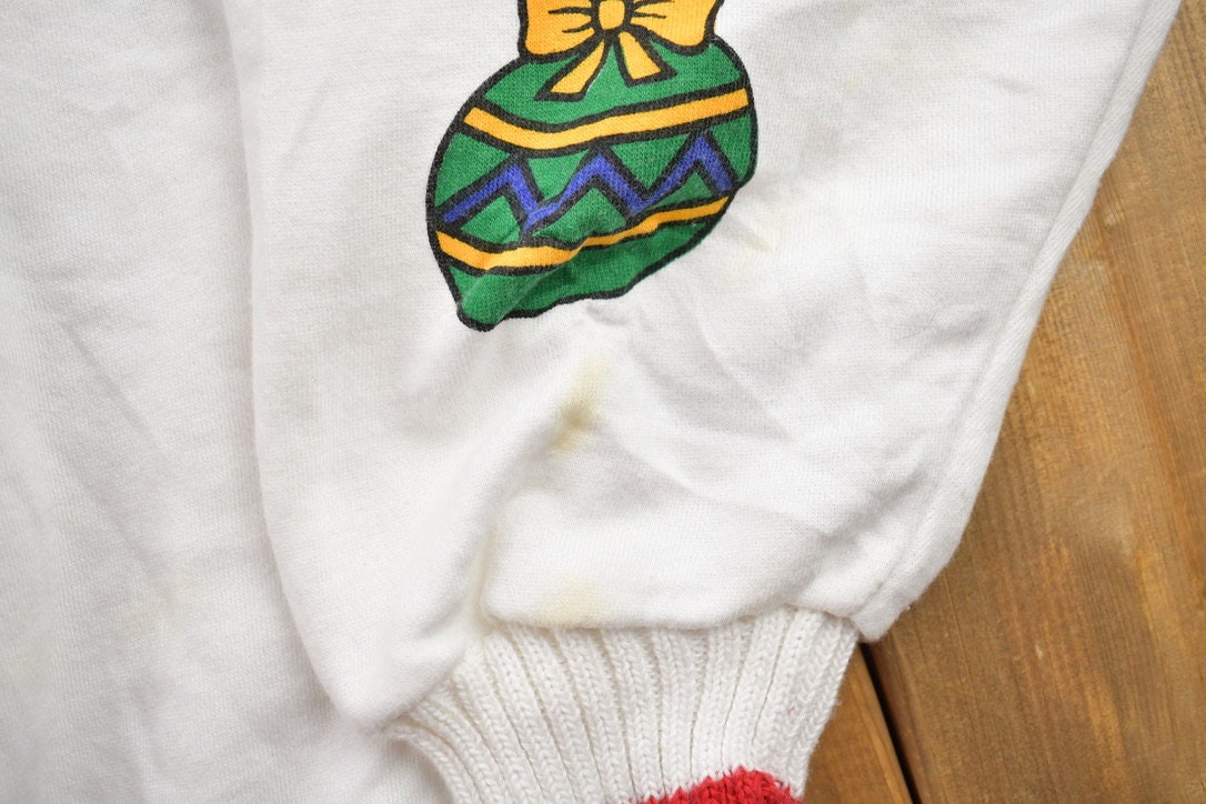 Vintage 1990s Christmas Ornament Theme Sweater