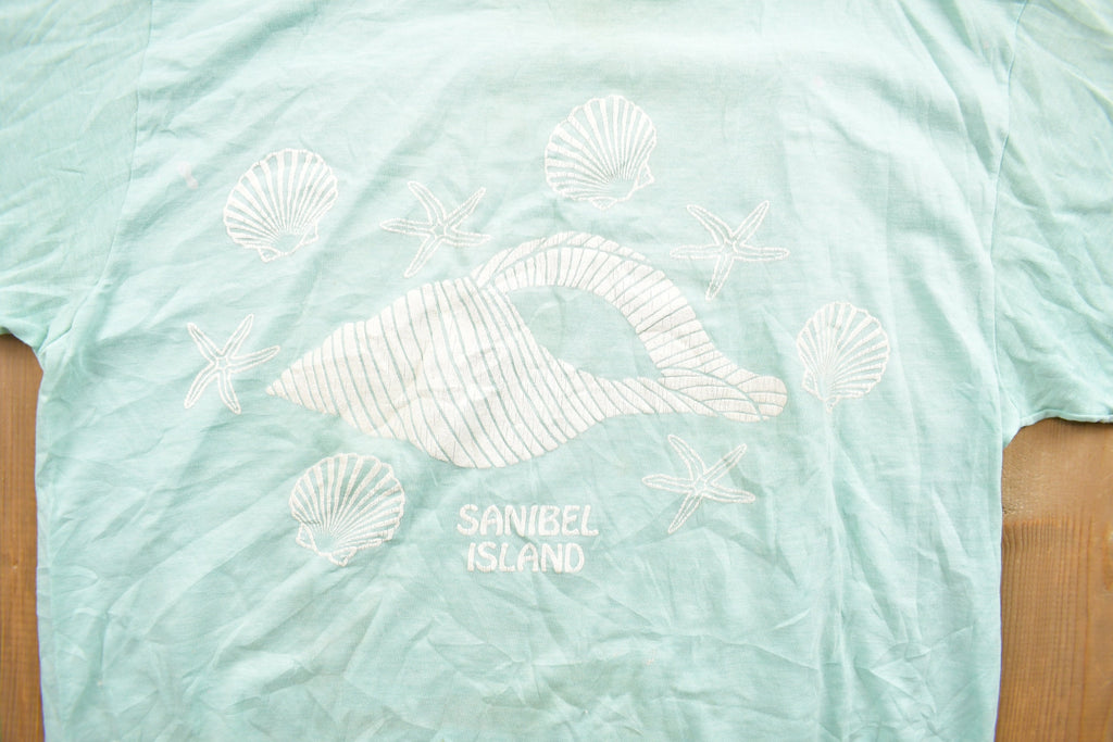 Vintage 1990s Sanibel Island Shells Souvenir T Shirt