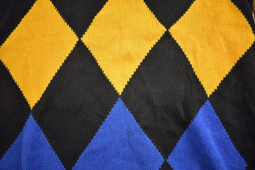 Vintage 1990s America Perry Ellis Knit V Neck Vest Sweater