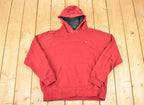 Vintage Y2K Nike Embroidered Mini Swoosh Hoodie Sweatshirt Men's L
