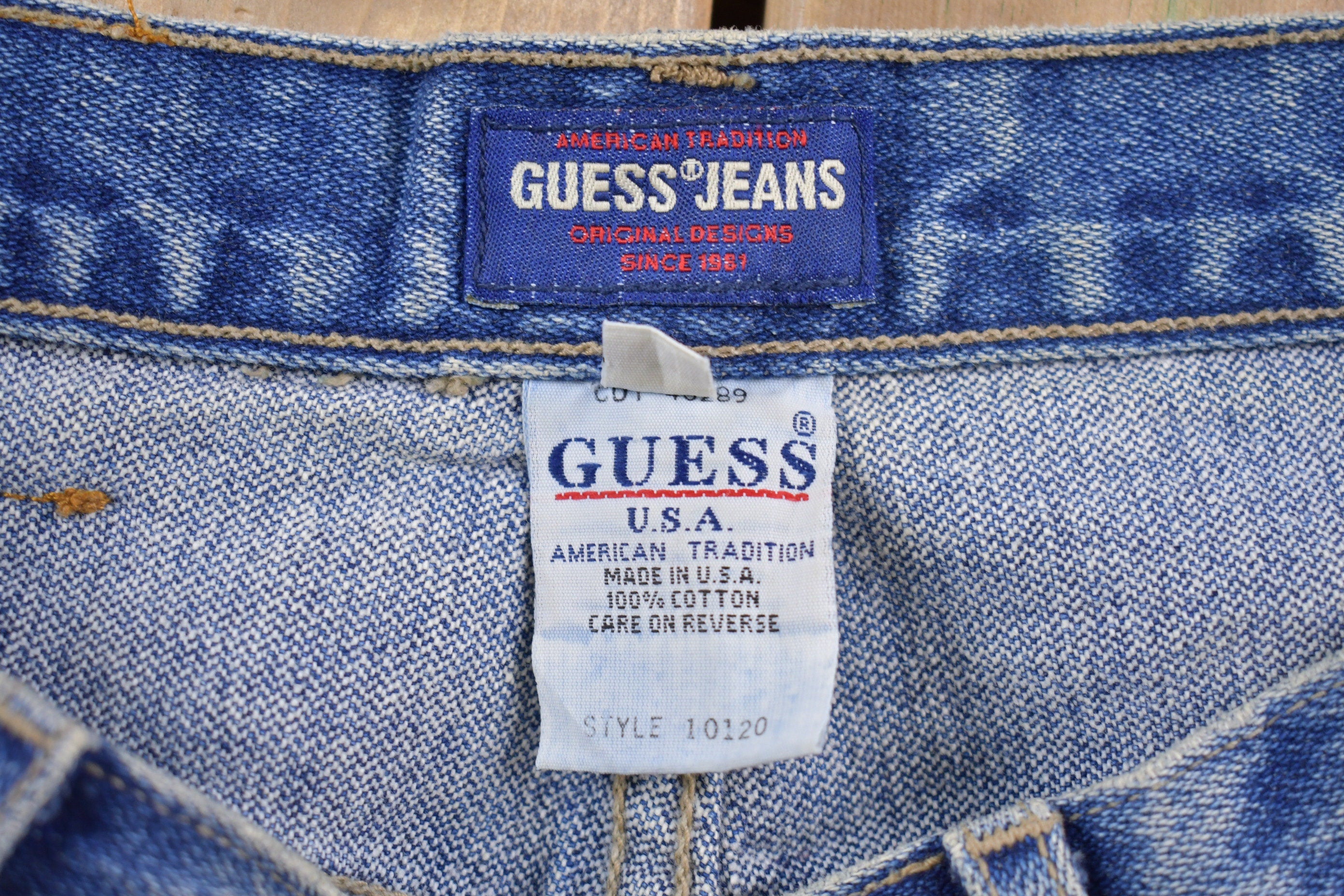Vintage 1990's Guess Jeans Blue Denim Pants 32 x 34