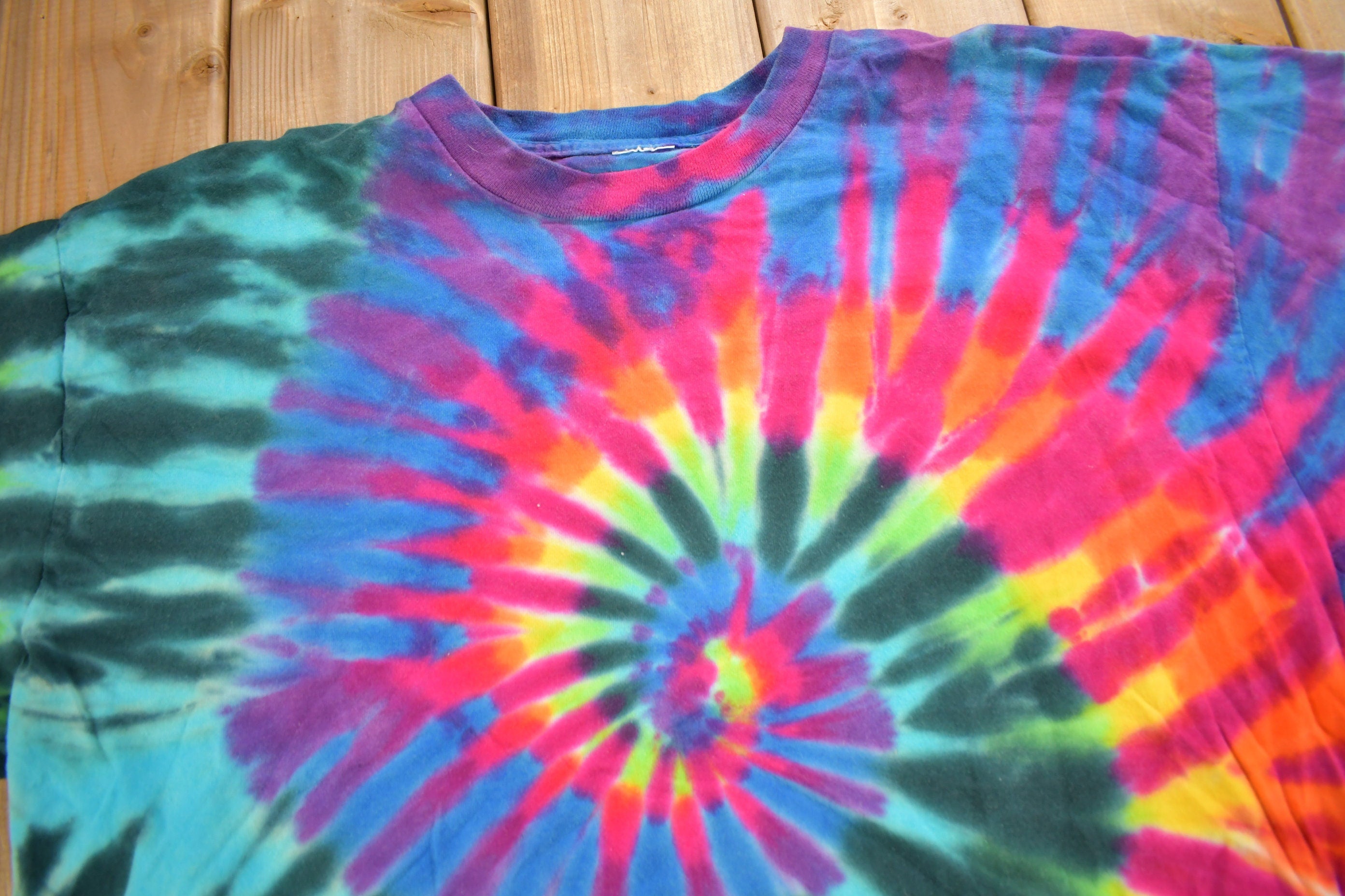 Vintage 1990s Tie Dye Swirl T-Shirt  Trippy T-Shirt  Streetwear  Made In USA  Psychedelic Style  Single Stitch