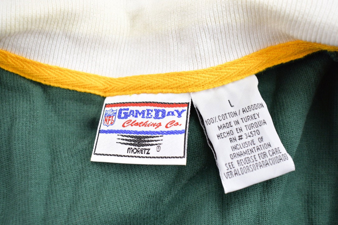 Vintage 1990s Green Bay Packers NFL Button Up Collared Sweatshirt