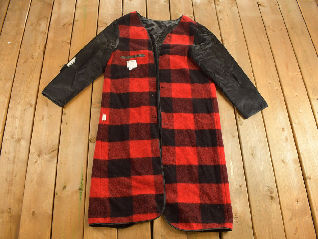 Vintage 1980s Ford Beckman Plaid Trench Coat