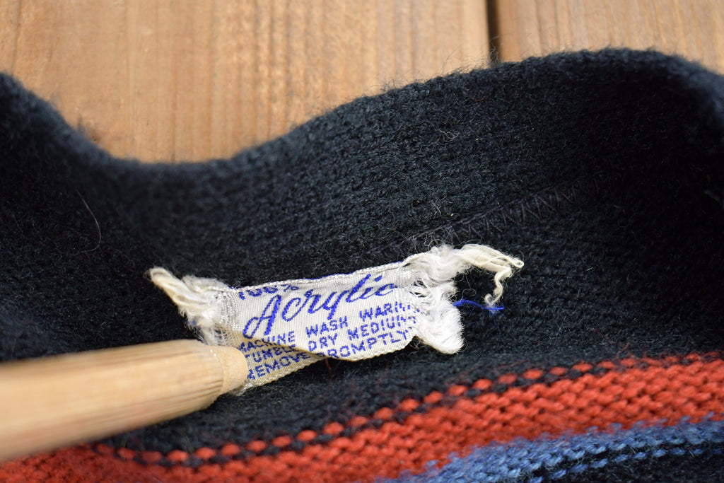 Vintage 1990s 100% Acrylic Knitted Patterned Cardigan Sweater