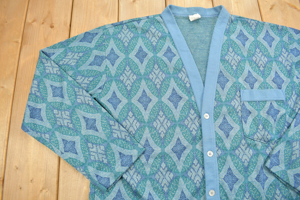Vintage 1990s Abstract Button Up Cardigan Sweater