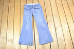Vintage 1960s Bell Bottom Denim Festival Hippie Jeans Size 28 x 28 Made In USA
