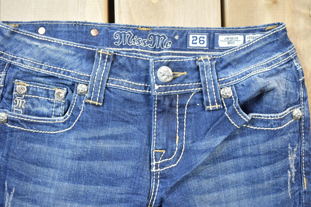 Vintage Y2K Miss Me Bedazzled Low Rise Jeans Size 26x32