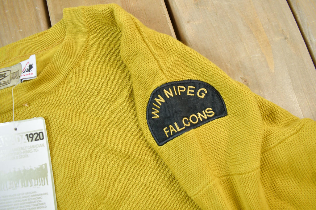 Vintage Y2K Deadstock Nike Winnipeg Falcons Canada Knit Crewneck Sweater
