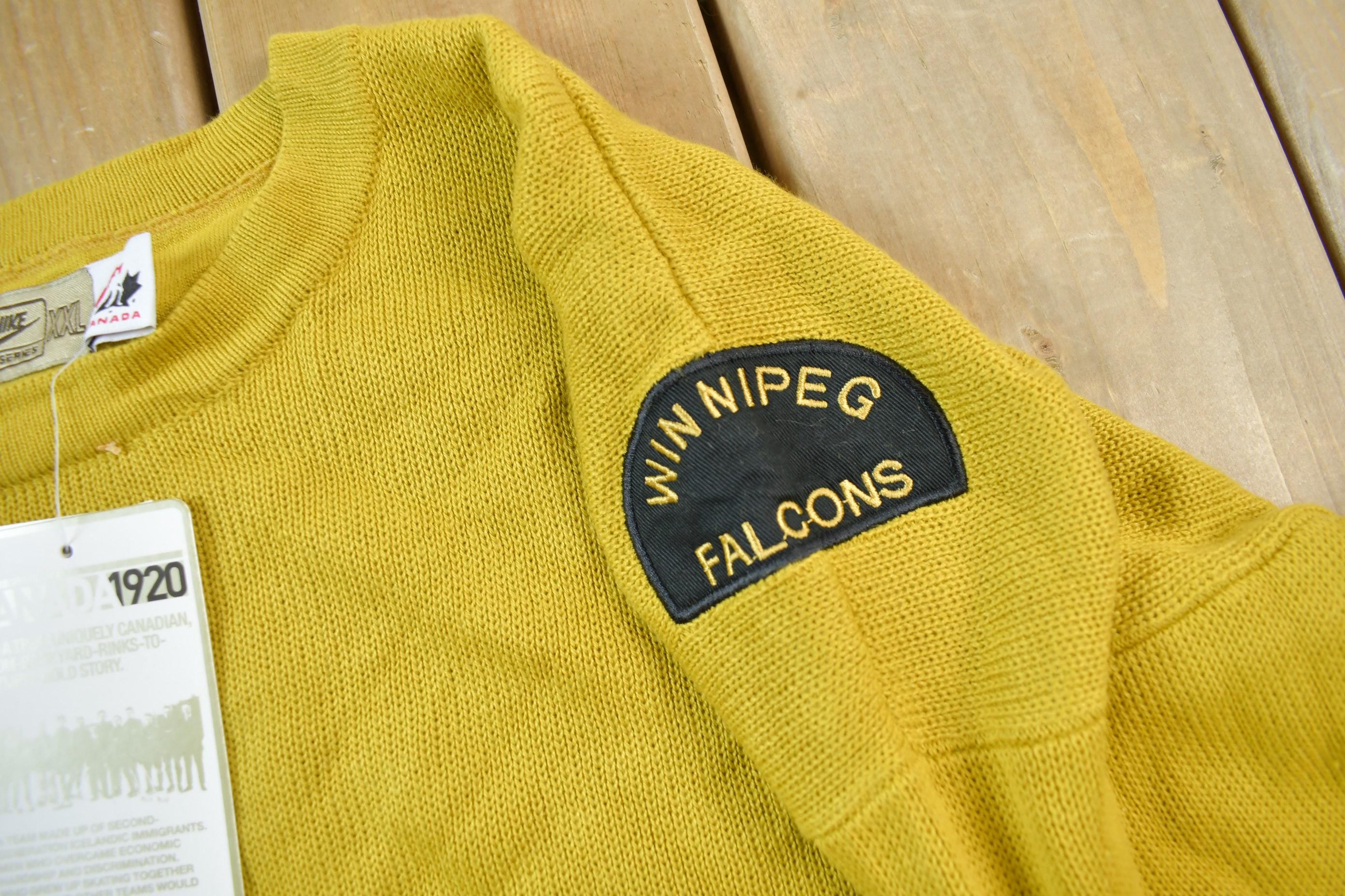 Vintage Y2K Deadstock Nike Winnipeg Falcons Canada Knit Crewneck Sweater
