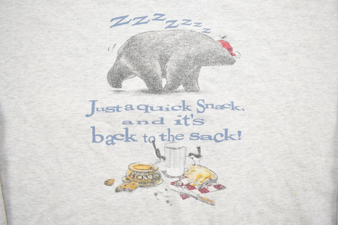 Vintage 1990s Woolrich 'Just a quick snack' Crewneck Long Sweater