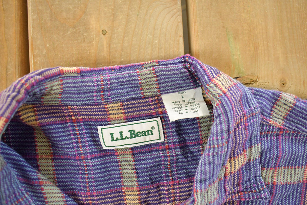 Vintage 1990s L.L. Bean Plaid Flannel Button Up Shirt Men's Large