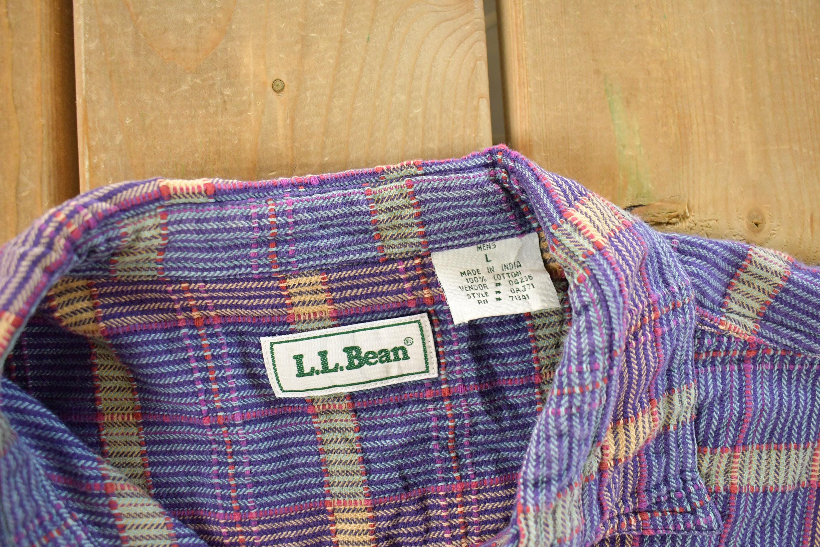 Vintage 1990s L.L. Bean Plaid Flannel Button Up Shirt Men's Large