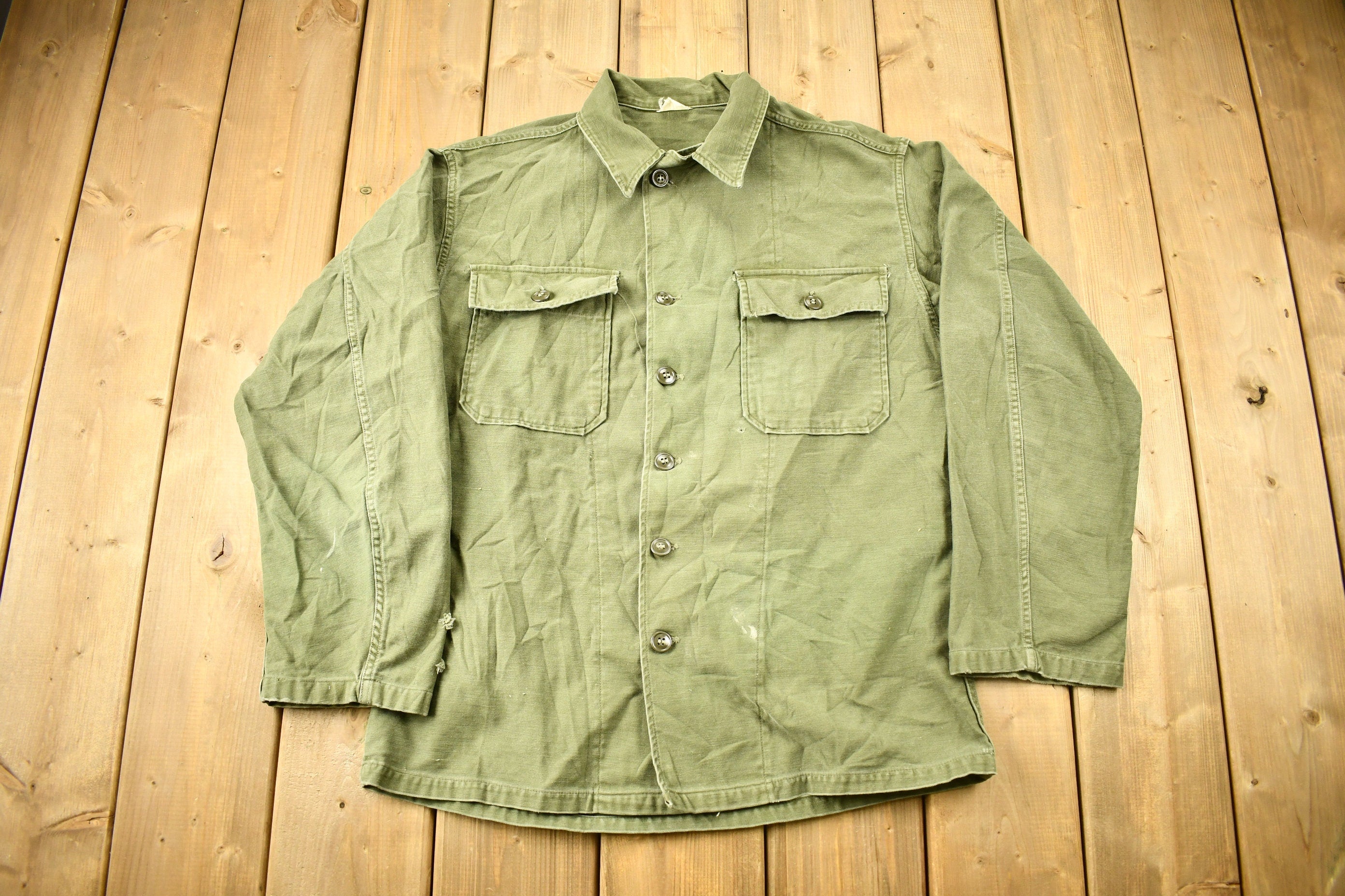 Vintage 1970s OG 107 Military Button Up Shirt