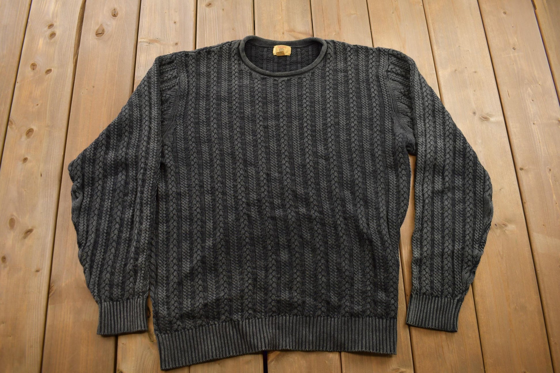 Vintage 1990s Cable Knit Crewneck Sweater