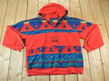 Vintage 1990s Aztec Off Day Fashion Fleece Outdoorsman Hooded Sweater