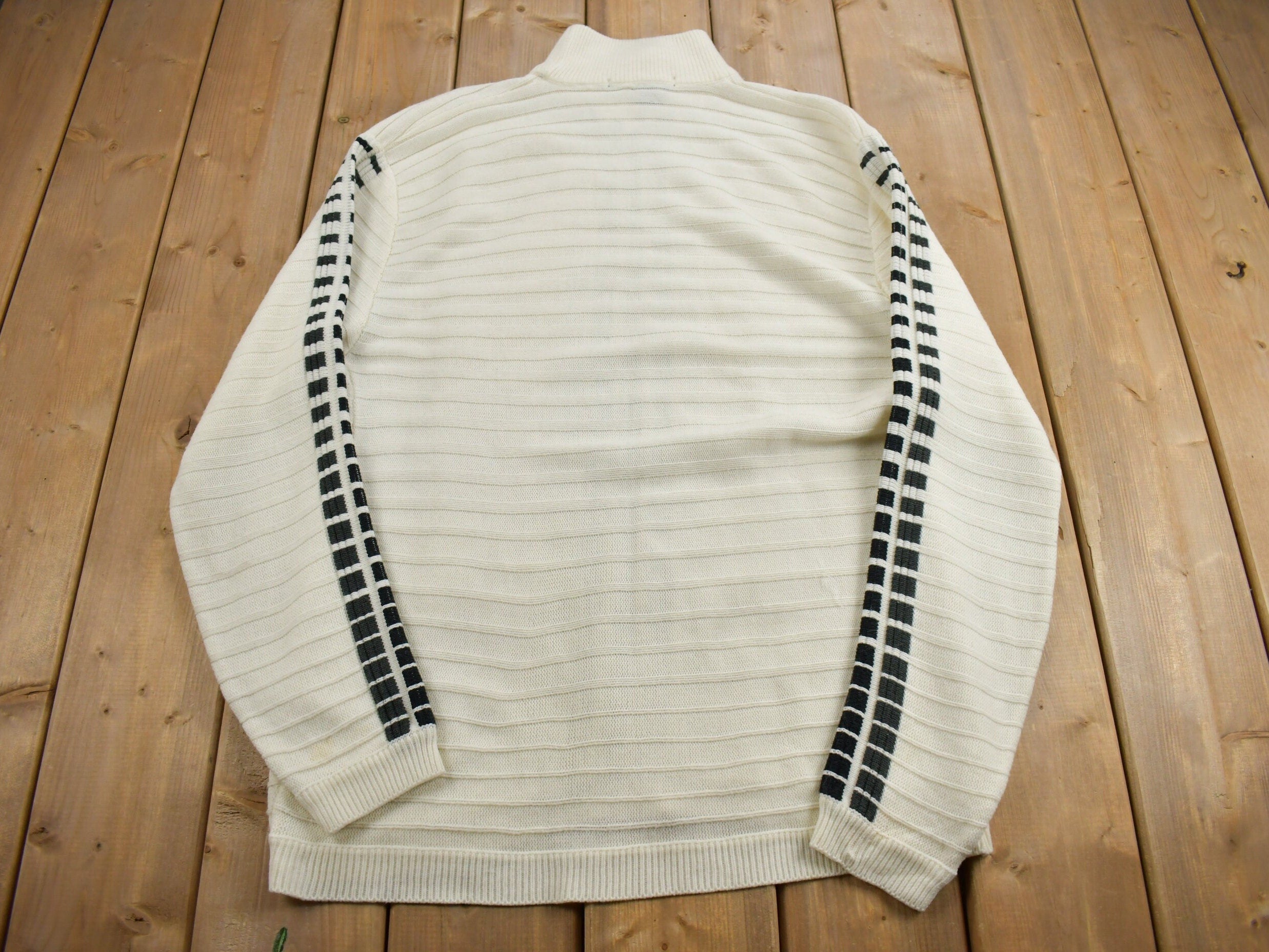Vintage 1990s Syllables Knit Mockneck Sweater