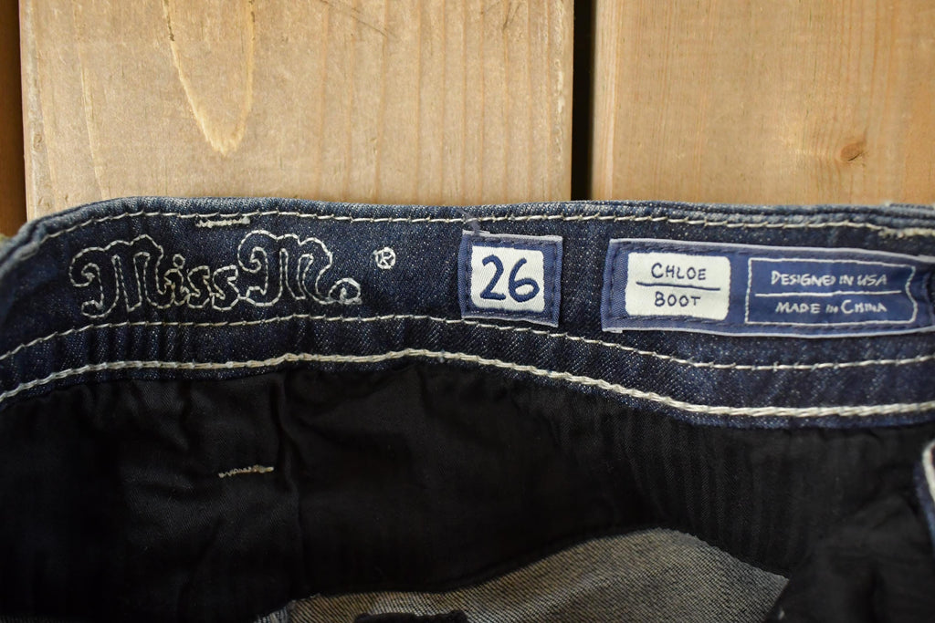 Vintage Deadstock Y2K Miss Me Bedazzled Low Rise Jeans Women's Size 26x31